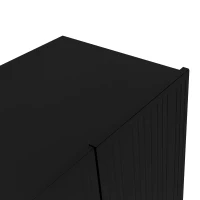 Buffet en forme de larme, avec portes profilées, 120×37,5×80,8 cm, Noir(m-7)