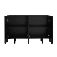 Credenza a goccia, con ante sagomate,  120×37,5×80,8 cm, Nero(m-11)
