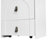 Schminktisch mit LED-Beleuchtung, 3 Schubladen und Spiegel, Multifunktionaler Aufbewahrungshocker, 50×40×115.6 cm, Weiß(m-10)