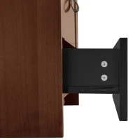 Schminktisch mit LED-Beleuchtung, Multifunktionaler Nachttisch mit Spiegel und 3 Schubladen, inkl. Make-up-Hocker, 50×40×115.6 cm, Schwarz+Braun(m-8)