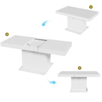 Ausziehbarer Esstisch mit Stauraum, Automatischer Teleskoptisch, Multifunktional und Platzsparend, 180×80×76 cm, Weiß(m-5)