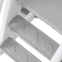 Scivolo per bambini 4-in-1 con altalena, scala e canestro da basket, regolabile in altezza, facile da montare, 113×100×94,5 cm,Bianco Antico+Grigio(m-6)