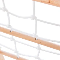 Cadre d'escalade multifonctionnel 7 en 1, balançoire, échelle de corde, toboggan, filet, pierres d'escalade, anneaux, maison de tente, 140×120×120 cm, Naturel(m-12)