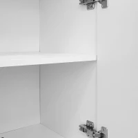 Buffet en forme de larme, avec portes profilées, 120×37,5×80,8 cm, Blanc(m-7)