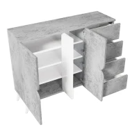 Buffet avec tiroirs, commode avec forme de panneau spéciale, esthétique moderne, 120×35,5×94 cm, Gris(m-9)