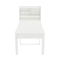 Table à manger extensible avec rangement, Blanc(m-9)