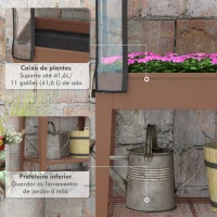 Outsunny Mesa de Cultivo com Rodas 80x40x120 cm Horta Urbana Elevada com Cobertura de Estufa para Cultivar Plantas Flores Marróm(m-5)