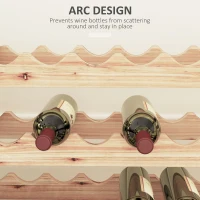 HOMCOM Raft din Lemn de Molid, Dulap pentru 96 Sticle cu 8 Rafturi, Greutate Maximă 100 kg, 114x28x113,5 cm, Lemn Natural(m-5)