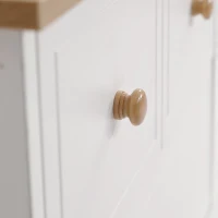 Comodino con 2 cassetti, per soggiorno e camera da letto,60×40×51,5 cm, Bianco + Naturale(m-5)