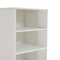 Bücherregal mit drei Einlegeböden und Schublade, geräuschlose Gleiter, MDF, 60×50×120 cm, Weiß(m-7)