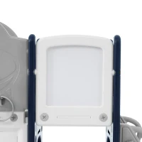 10-en-1 Toboggan pour enfants, Jouet d'escalade multifonction, Toboggan avec échelle d'escalade, Panier de basket, Jeu de golf, Jeu de lasso, Tableau de dessin, Rangement, Jumelles,172×165×95 cm, Bleu Antique(m-9)