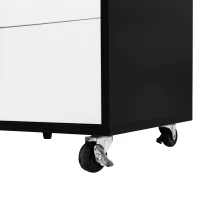 Nachttisch mit USB-Ladeschnittstelle, anhebbarer Tisch, bewegliches Riemenscheiben-Design, zwei Schubladen, 74×40.2×71cm, Schwarz+weiß(m-10)