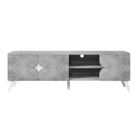 TV-Schrank mit offenen Fächern, viel Stauraum und Kabelmanagement, 160×40×51 cm, Grau(m-2)