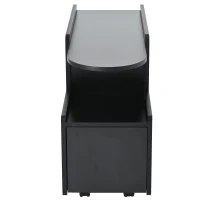 Mobile multifunzionale con ruote, versatile carrello portaoggetti per soggiorno, sala da pranzo e camera da letto, design arrotondato, 82 cm x 30 cm x 53 cm, Nero(m-14)