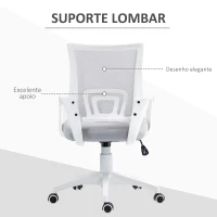 HOMCOM Cadeira de Escritório de Malha Giratória com Altura Ajustável Função Basculante e Apoio para os Braços 57x55x89-109 cm Cinza(m-6)