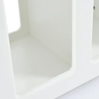 Armoire d'appoint blanche avec roulettes, chariot de rangement polyvalent pour salon, salle à manger et chambre à coucher, design arrondi, 82×30×53 cm, Blanc(m-9)