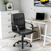 360° Swivel Computer Chair with Tilt High Back, Lock Function, Adjustable Height Office Desk Chair Ergonomic, 53L x 53W x 106H cm, Black(m-1)