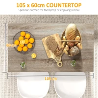 Homcom Insula Bucatarie 105×60 cm – Carucior Bar Multifunctional cu Sertar(m-6)