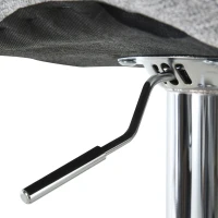 Homcom Set 2 Scaune Bar Gri – Reglabile, Cu Spatar & Suport Picioare(m-9)