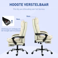 Vinsetto Bureaustoel, verstelbare zithoogte, voetsteun, kunstleer, tot 135 kg, metalen basis, 66x72x116-124cm, Geel(m-5)