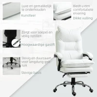 Vinsetto Kantoorstoel in hoogte verstelbare schrijftafelstoel draaistoel 90°-155° rugleuning PU(m-7)