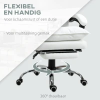 Vinsetto Kantoorstoel in hoogte verstelbare schrijftafelstoel draaistoel 90°-155° rugleuning PU(m-6)