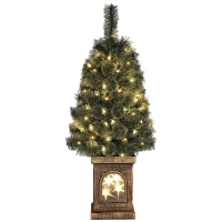 HOMCOM Choinka z realistycznym wyglądem, zintegrowane LEDy, regulacja światła, 8 trybów, 45 x 90 cm, Zielona(m-10)