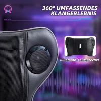 Vinsetto Gamingstoel met Schommelfunctie en Luidspreker, Lenden- en Neksteun, voor Speelkamer, Kunstleer, Grijs+Zwart(m-4)