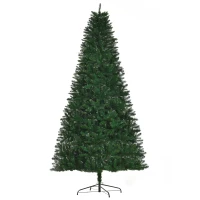 HOMCOM Árvore de Natal Artificial 240cm Ignífuga com 1499 Ramas com 2 Tipos de Pontas de PVC e Base de Aço Decoração de Natal para Interiores Verde(m-11)
