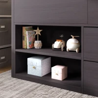 Children's Wooden Mid Sleeper Cabin Bed with Drawers and Shelves, Versatile Bed Frame for Bedroom, 196L x 94W x 92H cm, Taupe(m-7)