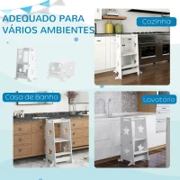 AIYAPLAY Torre de Aprendizagem 2 em 1 Torre de Aprendizagem para Crianças Convertível em Mesa e Cadeira 60x44,5x86 cm Branco(m-7)