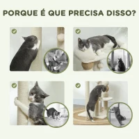 PawHut Arranhador para Gatos Arranhador para Gatos com Estofado em Borrego Plataformas Bola Suspensa e Poste de Juta 48,5x40x76 cm Bege(m-6)