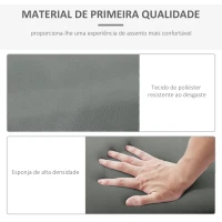 Outsunny Conjunto de 2 Almofadas para Espreguiçadeira 196x55x8 cm Almofada para Espreguiçadeira Acolchoada para Jardim Pátio Cinza(m-5)