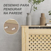 HOMCOM Cobertura de Radiador de MDF Proteção para Radiador para Sala de Estar Dormitório Corredor 78x19x82 cm Carvalho(m-6)