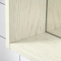 kleankin Armário de Casa de Banho com Espelho Móvel para Casa de Banho Estilo Moderno 63x15x65 cm Branco(m-7)