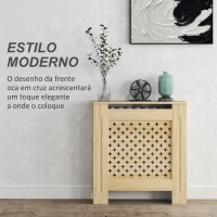 HOMCOM Cobertura de Radiador de MDF Proteção para Radiador para Sala de Estar Dormitório Corredor 78x19x82 cm Carvalho(m-4)