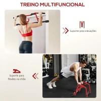 SPORTNOW Barra de Elevação Multifuncional Barra de Elevação de Parede Carga 150 kg para Exercícios e Treino Vermelho e Preto(m-4)