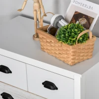 HOMCOM Cómoda com 5 Gavetas Cómoda para Dormitório Moderna com Desenho Anti-Tombo 70x38x85 cm Branco(m-7)