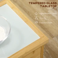 HOMCOM Wózek kuchenny z szufladą, szafką, półkami, uchwytem na ręcznik(m-7)