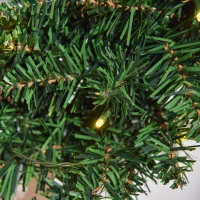 HOMCOM 55CM Pre-lit Christmas Wreath with 50 Warm White LED Ideal Xmas Artificial Door Decoration(m-10)