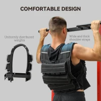 SPORTNOW 30KG Adjustable Weighted Vest, Weight Vest with 30 Metal Weights, Adjustable Straps and Reflective Strips, for Men and Women Running Cardio Exercise Strength Training(m-6)