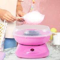 HOMCOM Candy Floss Machine Electric Cotton Candy Maker Gadgetry 450W (Pink)(m-7)