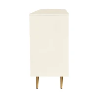 Buffet autoportant de rangement, avec Portes en Verre et Éclairages LED, 130×40×80 cm, Beige(m-10)