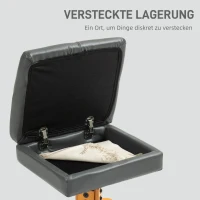 HOMCOM Masażer z taboretem, regulowane oparcie, port USB do ładowania, wygląd skórzany, do 150 kg, ciemnoszary(m-6)