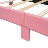 Cama acolchada 90×200 cm, con cabecera cómoda, sin colchón, Rosa(m-8)