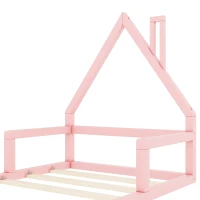 Letto per Bambini 4+ Anni a Forma di Casa, Senza Materasso, 90x200 cm, Rosa(m-7)