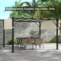Outsunny 2 Pcs UV Protection Pergola Replacement Canopy, Pergola Shade Cover, Easy to Install, for 3 x 3(m) Pergola, Cream White(m-10)