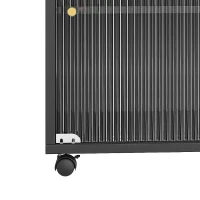 Table de bar extensible avec rangement, avec LED, mobile, Table haute bistrot îlot de cuisine, 138-204×39×105 cm, Noir(m-9)