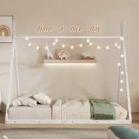 Letto per bambini con forma a triangolo, senza materasso，90×200 cm, Bianco(m-1)