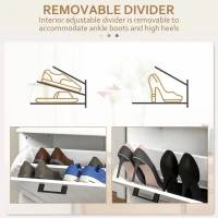 HOMCOM Two-Drawer Minimalistic Shoe Storage Cabinet, for 10 Shoes(m-6)